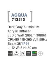 Nova Luce NOVA LUCE venkovní sloupkové svítidlo ACQUA tmavě šedý hliník akrylový difuzor LED 5W 3000K 110-265V 38st. IP54 713313
