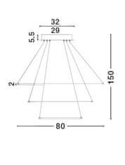 Nova Luce NOVA LUCE závěsné svítidlo FERROL kávově hnědý hliník a akryl nastavitelné LED 111W 3000K IP20 stmívatelné 6265004