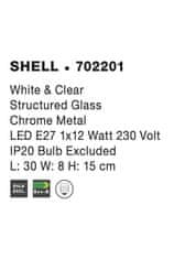 Nova Luce NOVA LUCE nástěnné svítidlo SHELL bílá a čiré strukturované sklo E27 1x12W 702201