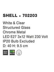 Nova Luce NOVA LUCE stropní svítidlo SHELL bílá a čiré strukturované sklo E27 3x12W 702203