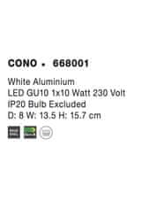 Nova Luce NOVA LUCE bodové svítidlo CONO bílý hliník GU10 1x10W 230V IP20 bez žárovky 668001