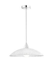 Nova Luce NOVA LUCE závěsné svítidlo SHELL chromovaný kov bílá a čiré strukturované sklo E27 1x12W 7326501