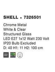 Nova Luce NOVA LUCE závěsné svítidlo SHELL chromovaný kov bílá a čiré strukturované sklo E27 1x12W 7326501