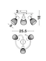 Nova Luce NOVA LUCE bodové svítidlo FIUMICINO matný černý kov E14 3x5W 230V IP20 bez žárovky 770012