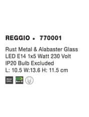 Nova Luce NOVA LUCE bodové svítidlo REGGIO rezavý kov a alabastrové sklo E14 1x5W IP20 bez žárovky 770001