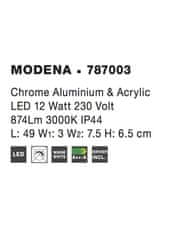 Nova Luce NOVA LUCE nástěnné svítidlo nad zrcadlo MODENA chromovaný hliník a akryl LED 12W 3000K IP44 787003