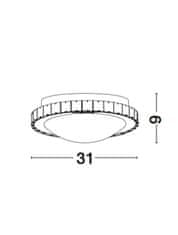 Nova Luce NOVA LUCE stropní svítidlo PALERMO chromovaný kov bílé sklo a K9 křišťál E27 2x12W IP20 bez žárovky 7311401