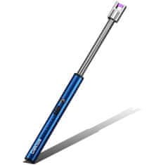 Daklos Dlouhý flexibilní nabíjecí plazmový zapalovač na svíčky a krb v dárkové krabičce - modrá