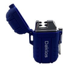 Daklos Plazmový nabíjecí voděodolný větruodolný elektrický zapalovač v dárkové krabičce - modrý