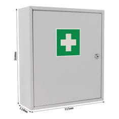 Rottner MK1 nástěnná lékárnička bílá | Cylindrický zámek | 31.5 x 36 x 11 cm