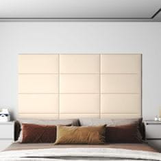 Vidaxl Nástěnné panely 12 ks krémové 60 x 30 cm samet 2,16 m²