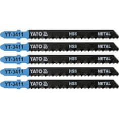 YATO Pilový list do přímočaré pily 100 mm na kov TPI8 5 ks