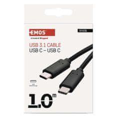 Emos Nabíjecí a datový kabel USB-C 3.1 / USB-C 3.1, 1 m, černý