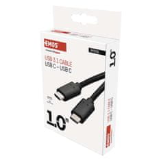 Emos Nabíjecí a datový kabel USB-C 3.1 / USB-C 3.1, 1 m, černý