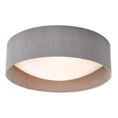 shumee Stropní svítidlo Nysa 2 Light Flush Grey Faux Silk 40 cm