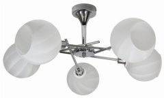 shumee RAUL ZÁVĚSNÁ LAMPA 5X40W E14 CHROM BÍLÁ LAMPA