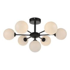 shumee Stropní svítidlo Cohen 7 Light Semi Flush Matt Black Opal Glass