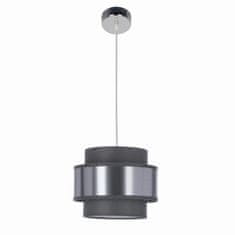 shumee Závěsná lampa Zajíc chrom 1x60w e27 stínidlo šedá + stříbrná