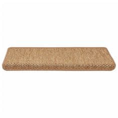 Vidaxl Samolepící nášlapy na schody vzhled sisal 15ks 65x21x4 cm