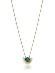 Emily Westwood Propracovaný pozlacený náhrdelník s tyrkysem EWN23037G