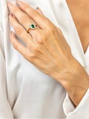 Marc Malone Třpytivý pozlacený prsten se zirkony Harmony Green Ring MCR23051G (Obvod 57 mm)