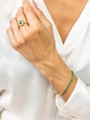 Marc Malone Třpytivý pozlacený prsten se zirkony Harmony Green Ring MCR23051G (Obvod 57 mm)