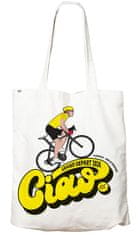 CurePink Shopping taška na rameno Tour de France: Ciao (objem 10 litrů|38 x 42 cm)