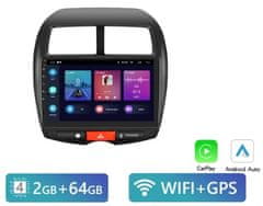 Podofo MITSUBISHI ASX multimediální systém GPS Android 12 Carplay + Android Auto
