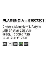 Nova Luce NOVA LUCE stropní svítidlo PLASENCIA chromovaný hliník a akryl LED 27W 230V 3000K IP20 81007201