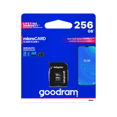shumee 256GB UHS-I Goodram microSD paměťová karta s adaptérem