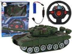 shumee R/C Tank Dálkově ovládaná světla Zvuk Zelená 1:18 27MHz