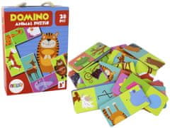 shumee Logická hra Oboustranné Domino Puzzle Zvířátka 10 cm x 5 cm 28 dílků.