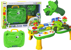 shumee Kufrová stolní sada DIY Puzzle Blocks Dinosaur Šroubovák 249 dílků.