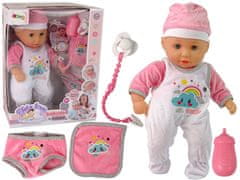 shumee Baby Doll Sound dudlík Bib Pink White Cloud Pyžamko