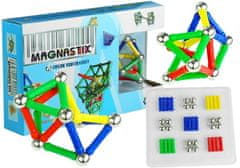 Lean-toys Stavebnice Magnetické Magnastix Tyčinky Kuličky Barevné 60El