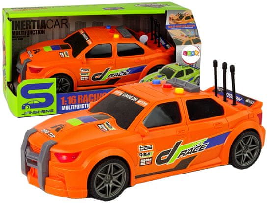 Lean-toys Auto Sportovní Závodní 1:16 Oranžová Zvuk