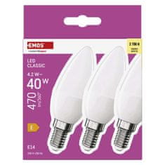Emos LED žárovka Classic svíčka / E14 / 4,2 W (40 W) / 470 lm / teplá bílá