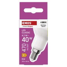 Emos LED žárovka Classic R50 / E14 / 4,2 W (40 W) / 470 lm / neutrální bílá