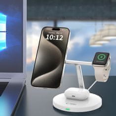 Tech-protect A35 MagSafe bezdrátová nabíječka na mobil / AirPods / Apple Watch, bíla