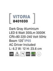 Nova Luce NOVA LUCE venkovní nástěnné svítidlo VITORIA tmavě šedý hliník LED 5W 3000K 220-240V 120st. IP65 8401030