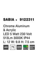 Nova Luce NOVA LUCE nástěnné svítidlo SABIA chrom hliník a akryl LED 5W 220-240V 3000K IP44 9122311