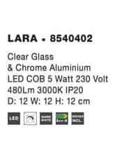 Nova Luce NOVA LUCE nástěnné svítidlo LARA čiré sklo a chromová základna LED 5W 230V IP20 8540402