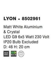 Nova Luce NOVA LUCE stropní svítidlo LYON matný bílý hliník a křišťál G9 6x5W 230V IP20 bez žárovky 8502961