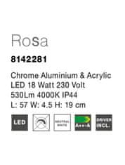 Nova Luce NOVA LUCE nástěnné svítidlo nad zrcadlo ROSA chromovaný hliník a akryl LED 18W 230V 4000K IP44 8142281