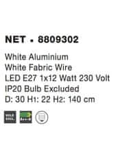 Nova Luce NOVA LUCE závěsné svítidlo NET bílý hliník bílý kabel E27 1x12W bez žárovky 8809302