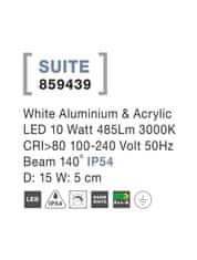 Nova Luce NOVA LUCE venkovní nástěnné svítidlo SUITE bílý hliník a akryl LED 10W 3000K 100-240V 140st. IP54 859439