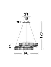 Nova Luce NOVA LUCE závěsné svítidlo CONCETO chromovaný kov a křišťál LED 50W 230V 3500K IP20 stmívatelné 9019720