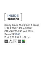 Nova Luce NOVA LUCE venkovní svítidlo s bodcem INSIDE černý hliník a sklo LED 3W 3000K 220-240V 24st. IP65 9010003