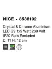 Nova Luce NOVA LUCE nástěnné svítidlo NICE čirý křišťál a chromovaný hliník G9 1x5W IP20 bez žárovky 8538102