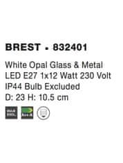 Nova Luce NOVA LUCE stropní svítidlo BREST stropní svítidlo bílé opálové sklo a kov E27 2x12W 832401